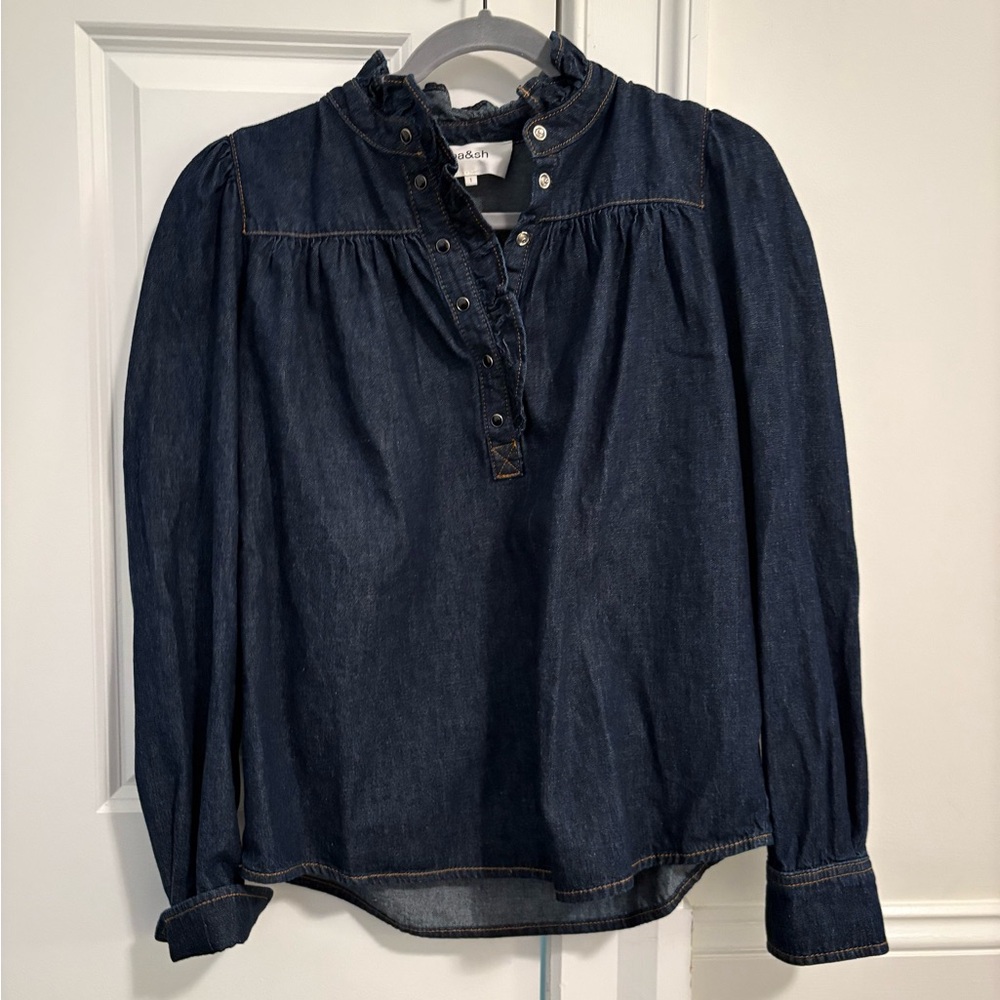 Brand new ba&sh LIO Denim Top in size 1 (small)